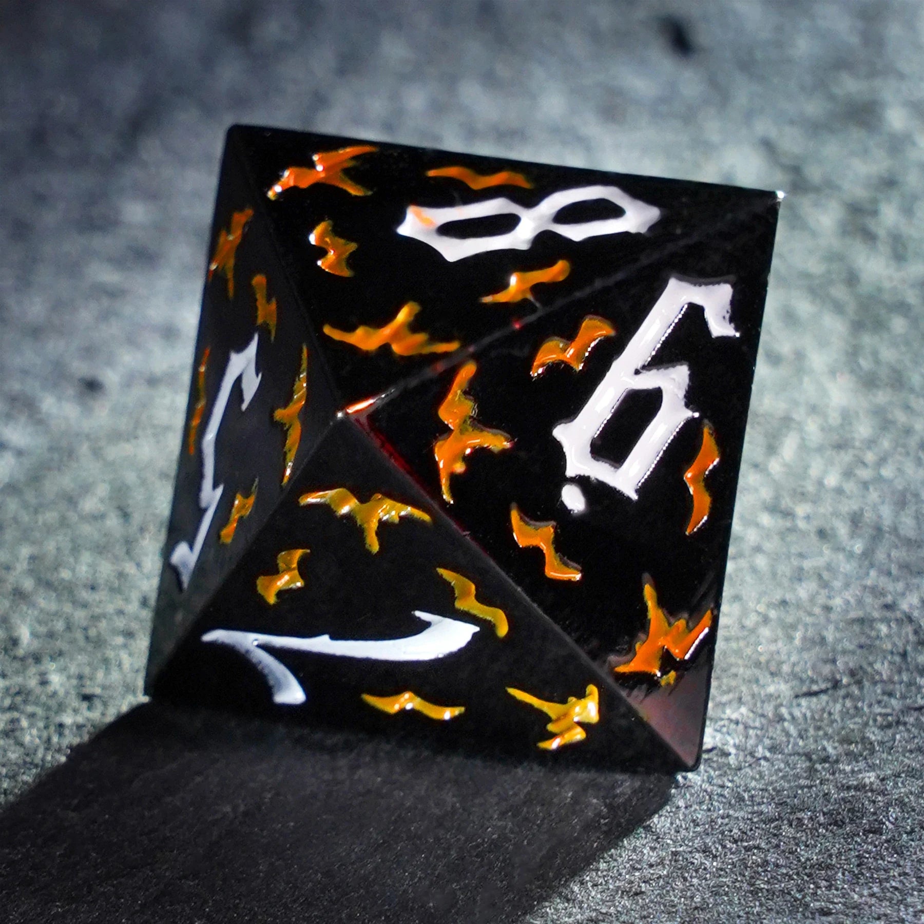 Thornbound Grove · Ember Briar Solid Metal Dice Set