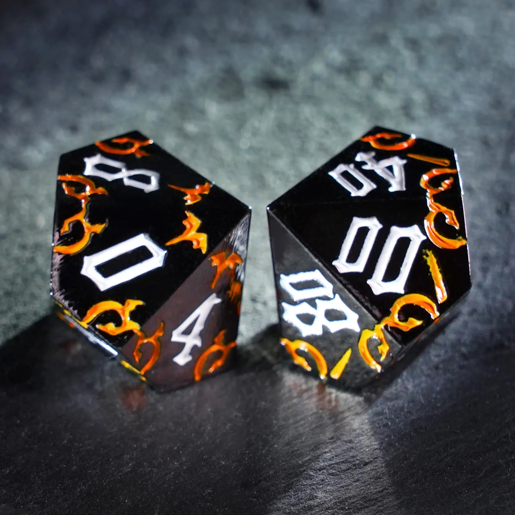 Thornbound Grove · Ember Briar Solid Metal Dice Set