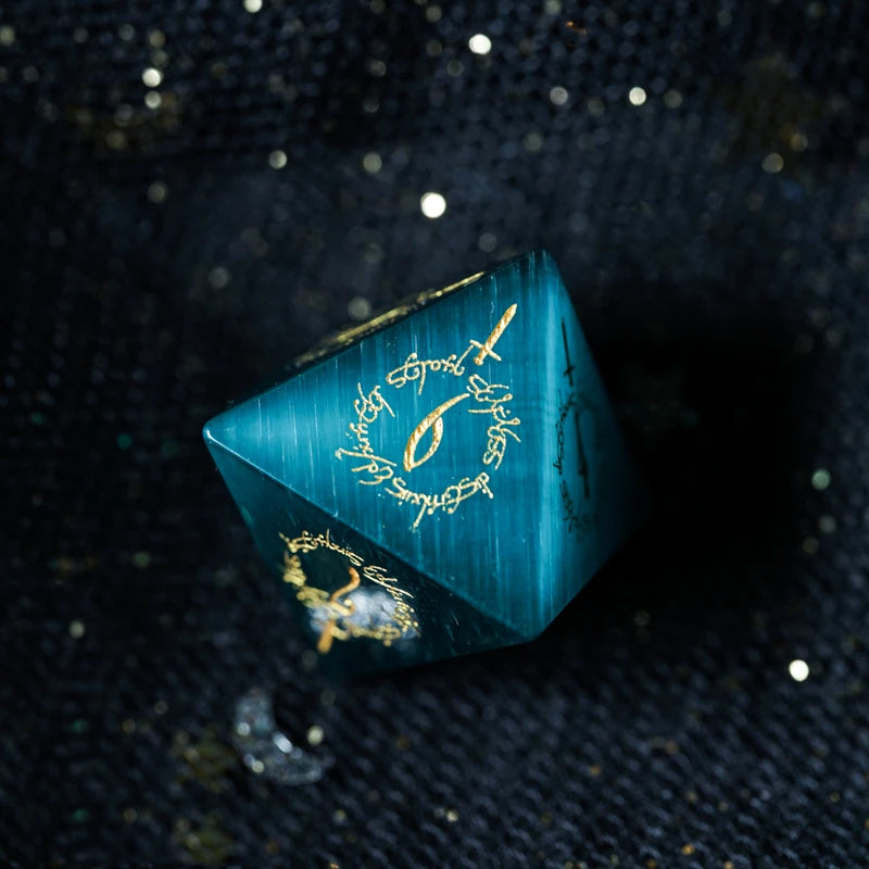 DragonStone D&D Future Warrior Cat's Eye Dice Set