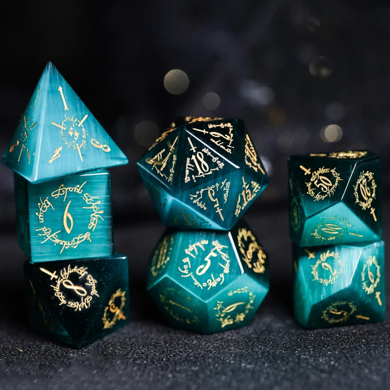 DragonStone D&D Future Warrior Cat's Eye Dice Set