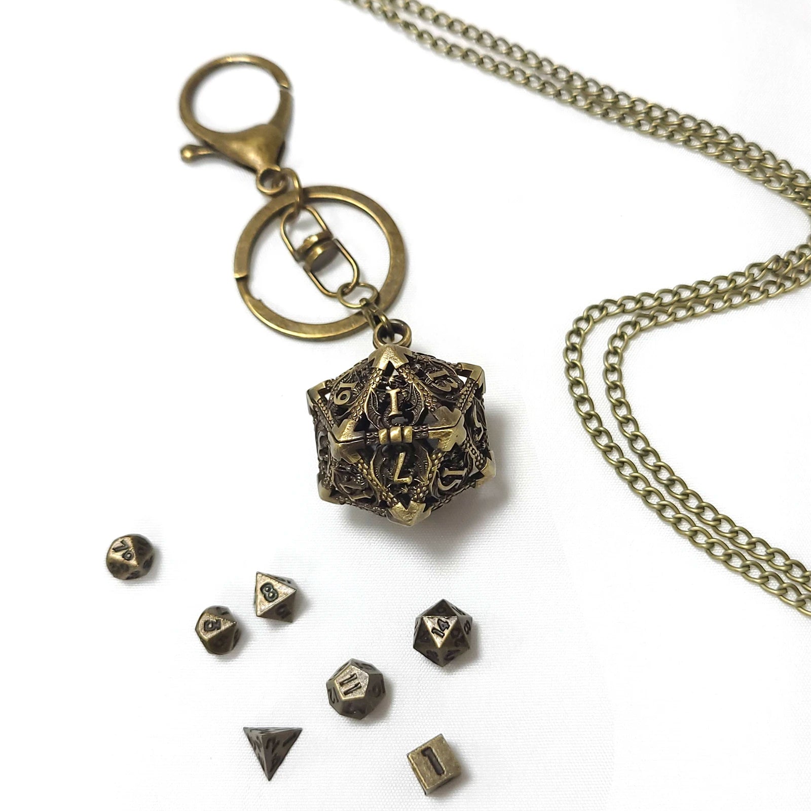 DragonStone D&D Dragon Wing Metal Dice Pendant