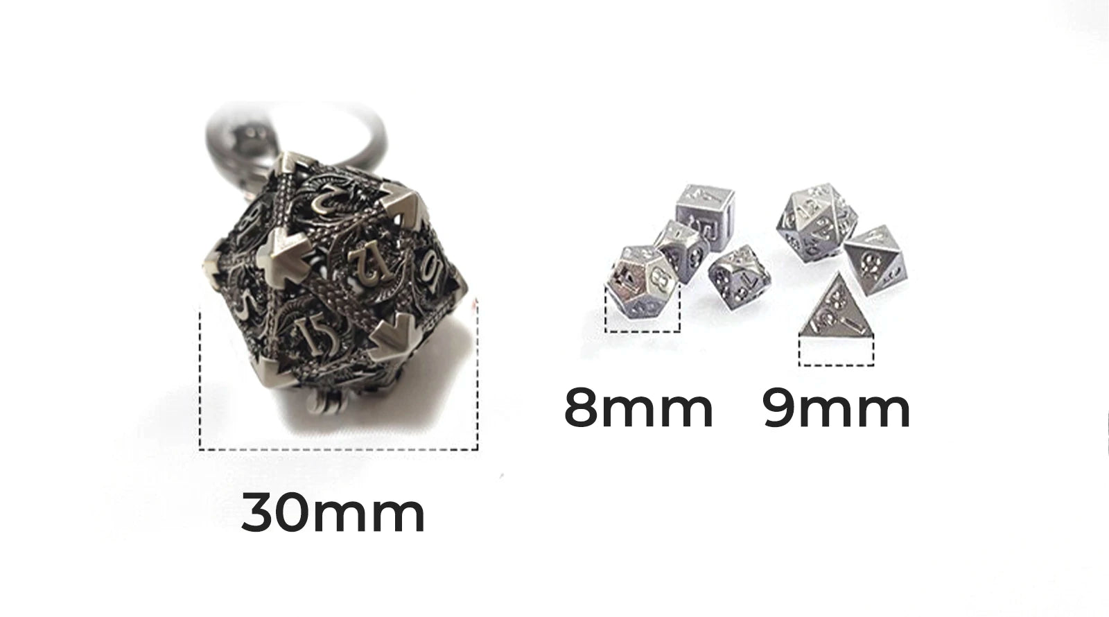 DragonStone D&D Dragon Wing Metal Dice Pendant