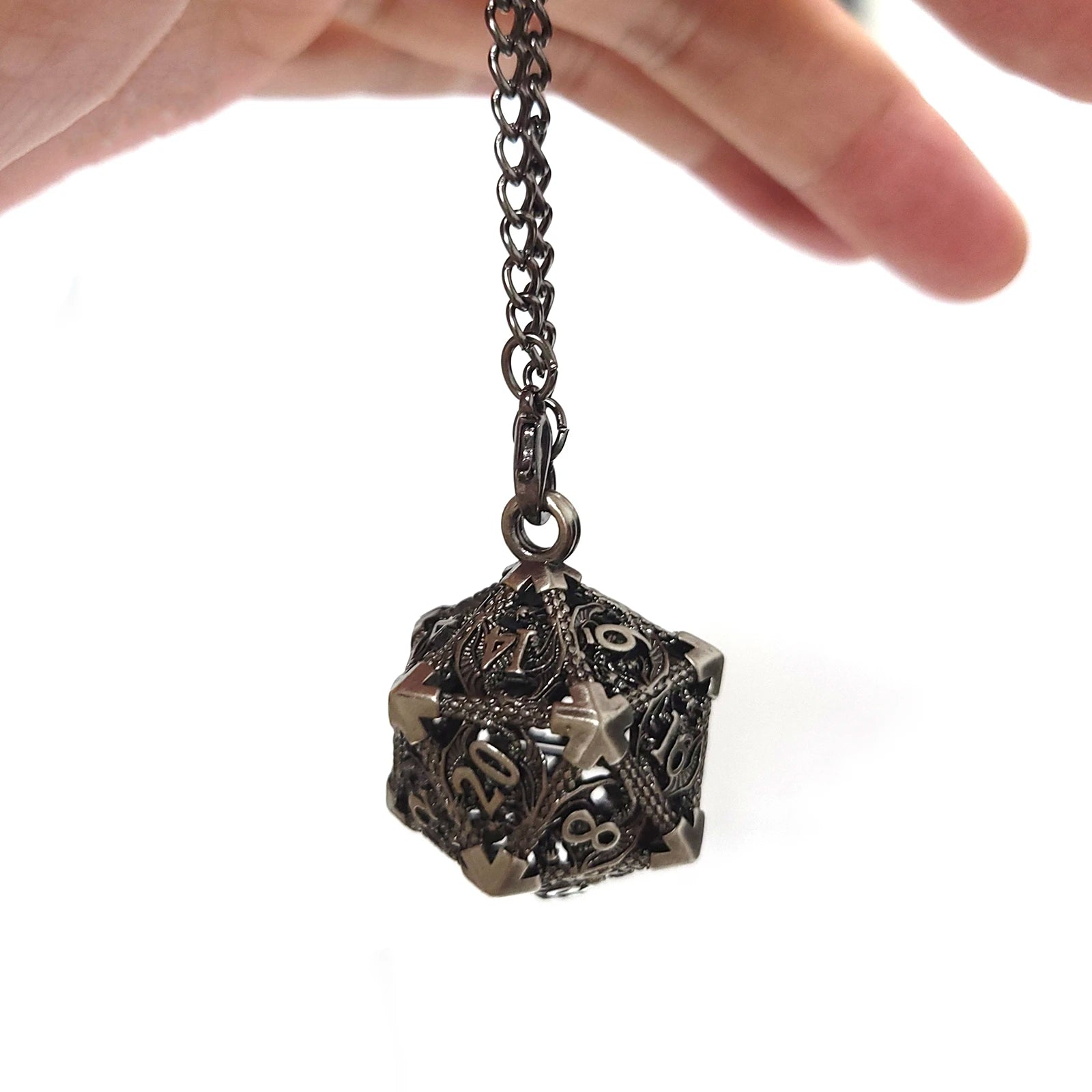 DragonStone D&D Dragon Wing Metal Dice Pendant