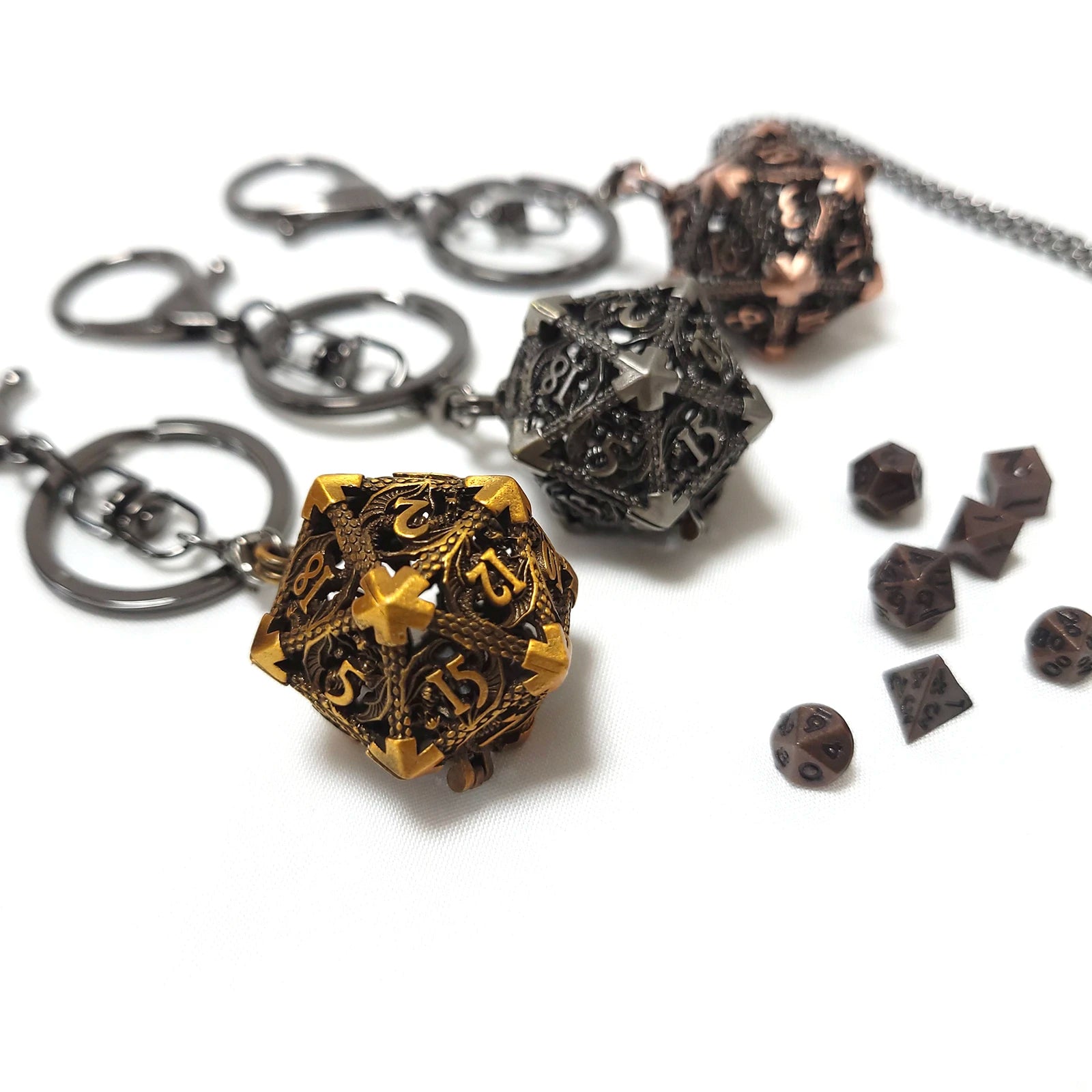 DragonStone D&D Dragon Wing Metal Dice Pendant