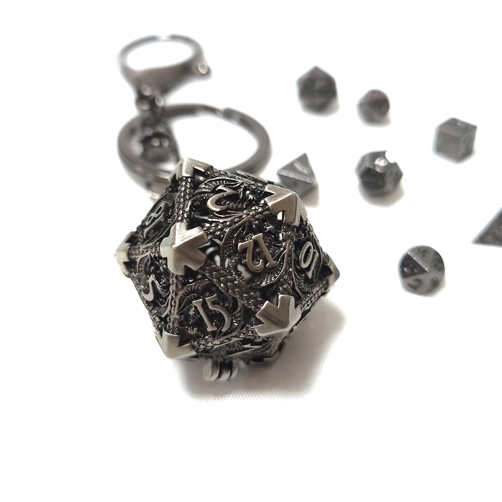 DragonStone D&D Dragon Wing Metal Dice Pendant