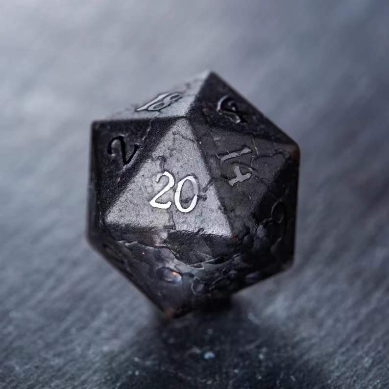 DragonStone D&D Black Lightning Zircon Dice Set