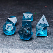 DragonStone D&D Blue Lightning Zircon Dice Set