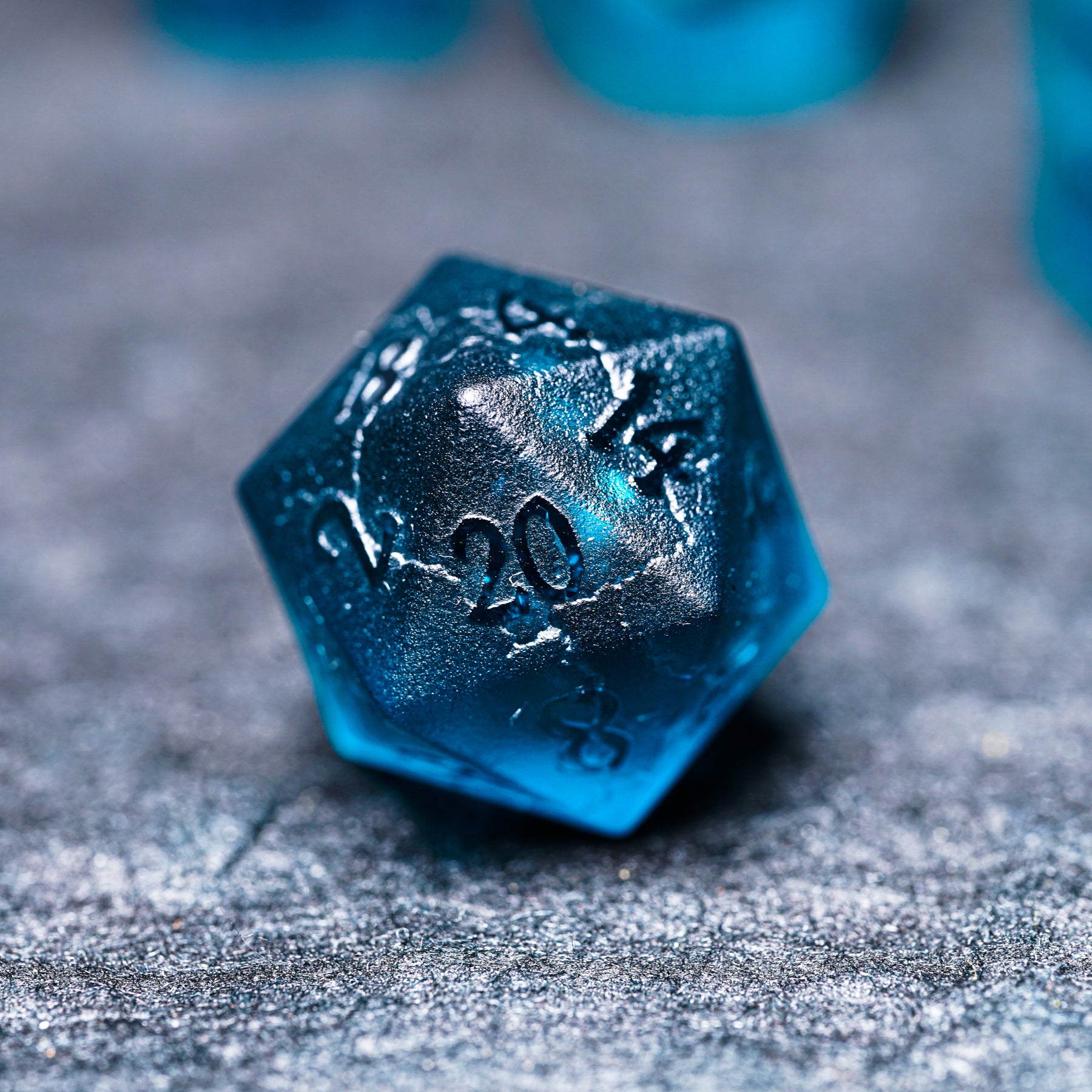 DragonStone D&D Blue Lightning Zircon Dice Set