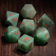 DragonStone D&D Chinese Legendary Green Aventurine Dice Set