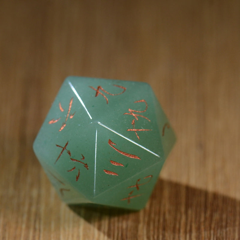 DragonStone D&D Chinese Legendary Green Aventurine Dice Set