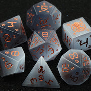 DragonStone D&D Cthulhu Gray Cat's Eye Dice Set