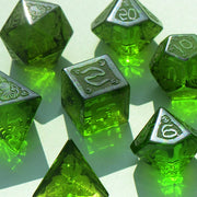 DragonStone D&D Cthulhu Peridot Deep Carved Dice Set