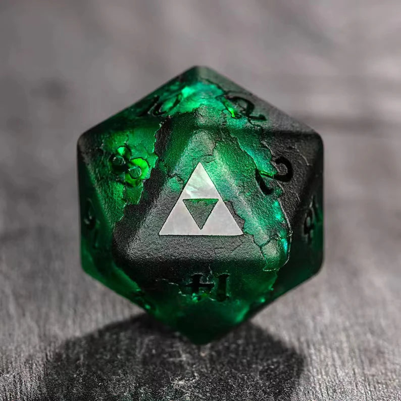 DragonStone D&D Green Lightning Zircon Dice Set