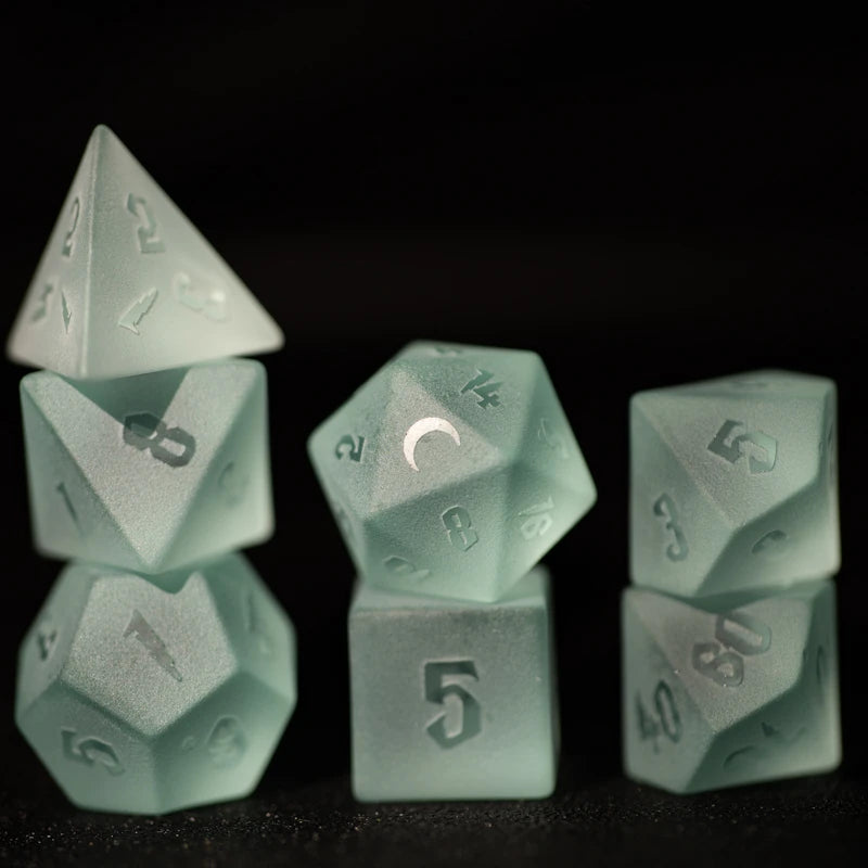 DragonStone D&D Light Green Crescent Zircon Dice Set