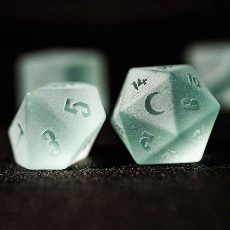 DragonStone D&D Light Green Crescent Zircon Dice Set