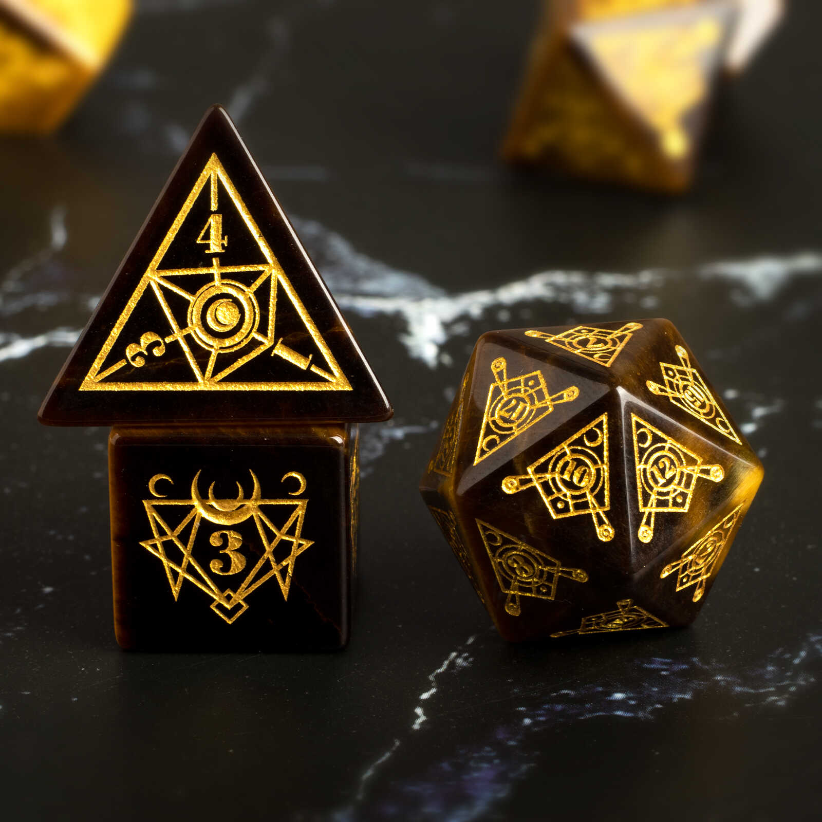 DragonStone D&D Magical Totem Tiger Eye Gemstone Dice