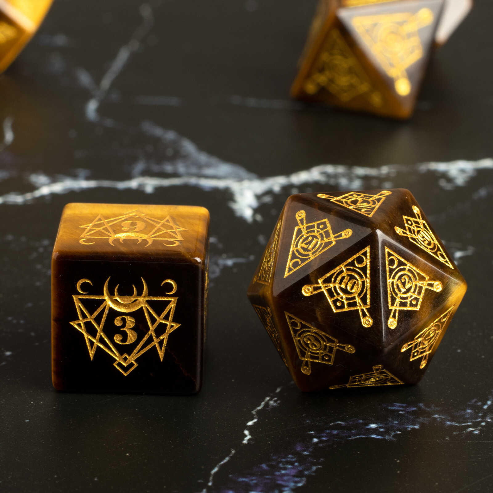 DragonStone D&D Magical Totem Tiger Eye Gemstone Dice