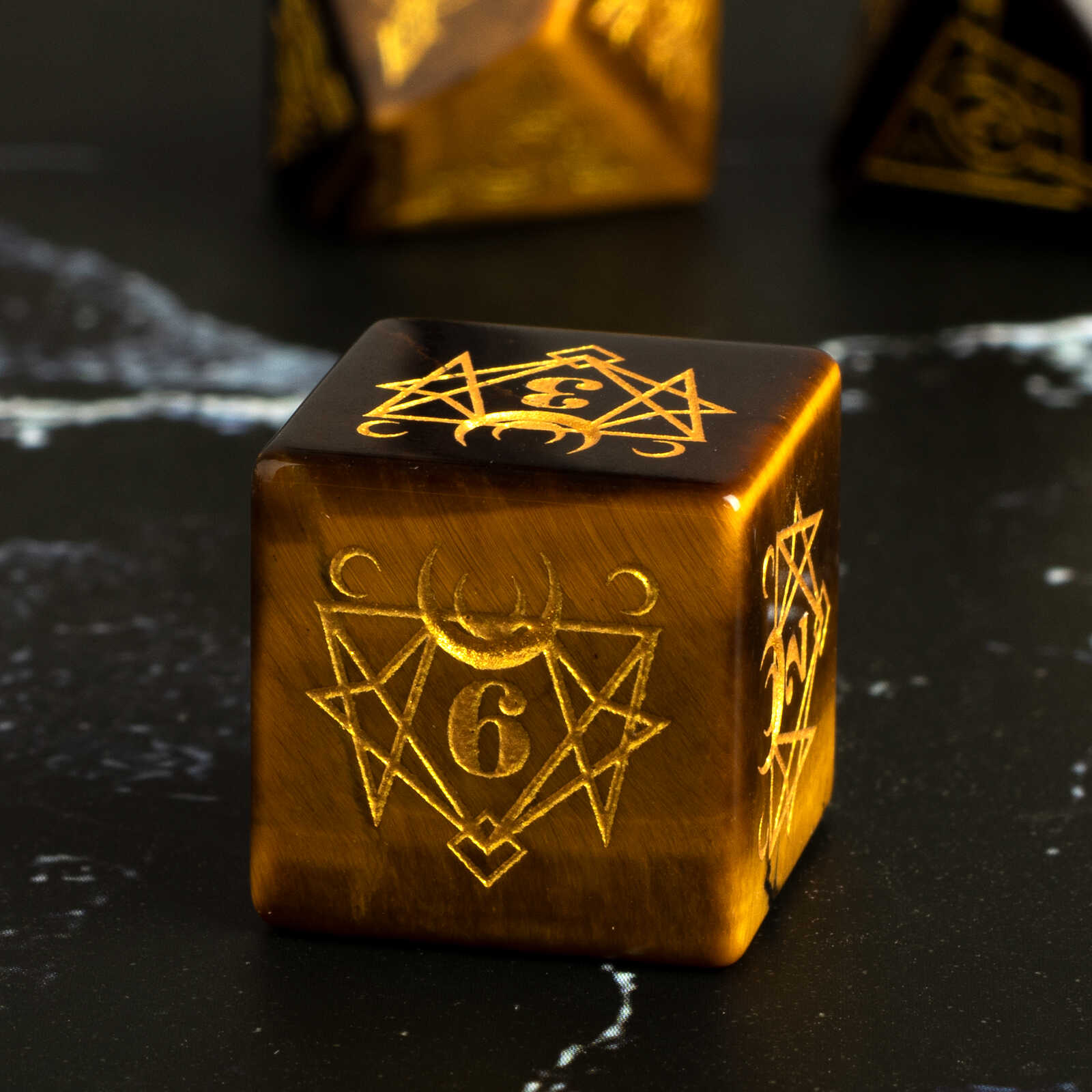 DragonStone D&D Magical Totem Tiger Eye Gemstone Dice