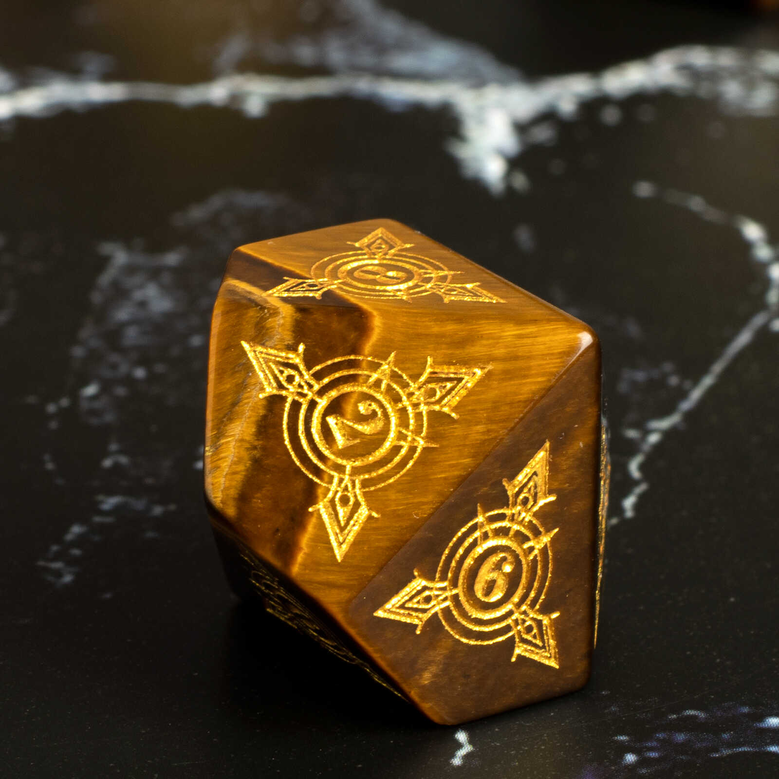 DragonStone D&D Magical Totem Tiger Eye Gemstone Dice