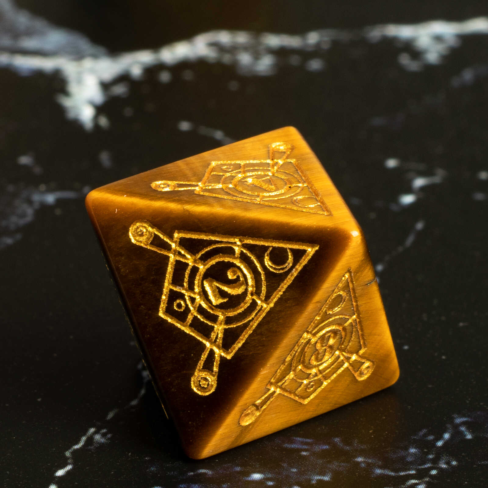 DragonStone D&D Magical Totem Tiger Eye Gemstone Dice