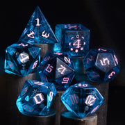 DragonStone D&D Moon Magic Sigil Blue Zircon Dice Set