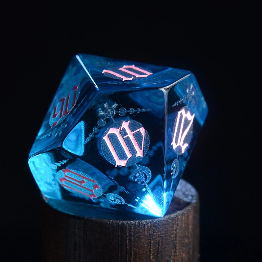 DragonStone D&D Moon Magic Sigil Blue Zircon Dice Set