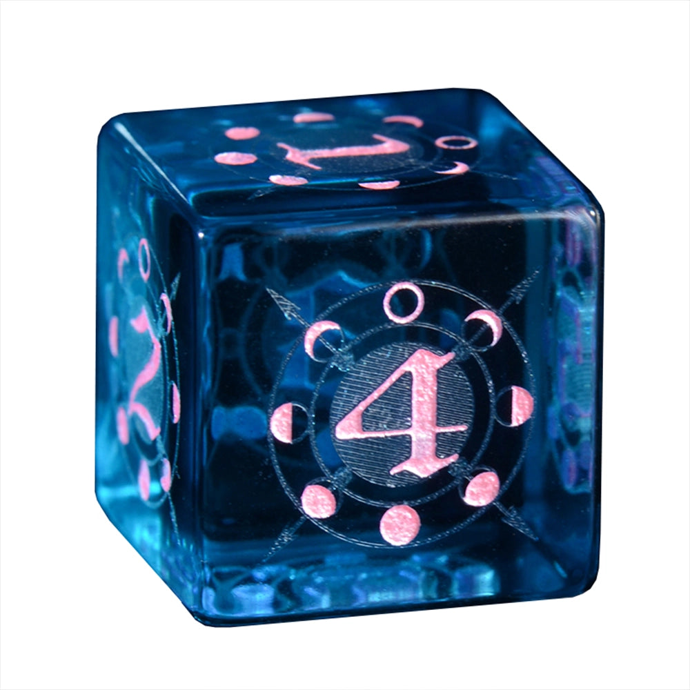 DragonStone D&D Moon Magic Sigil Blue Zircon Dice Set