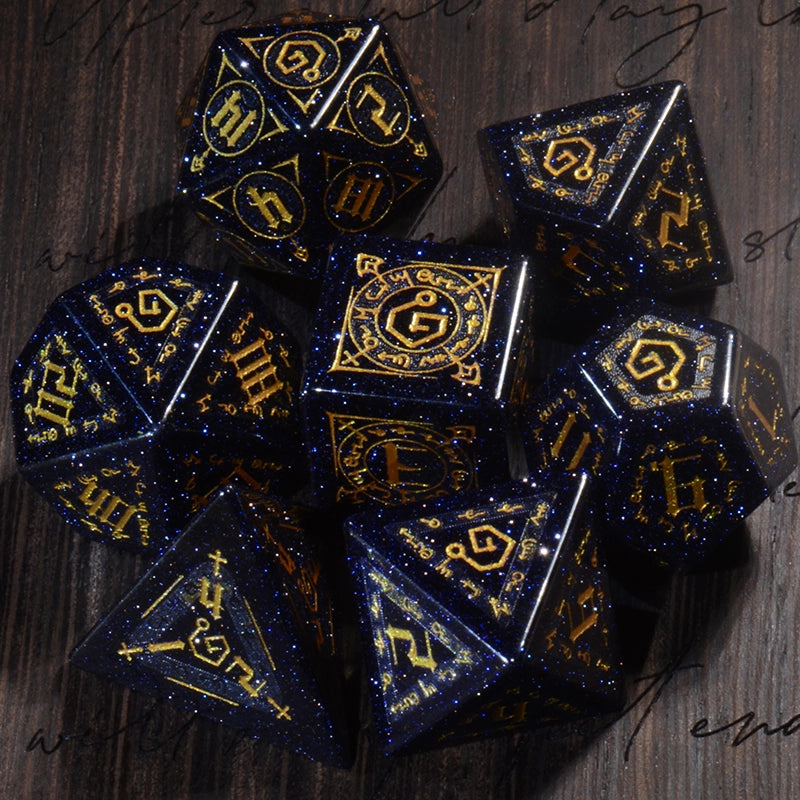 DragonStone D&D The Sign of Azathoth Blue Sandstone Dice