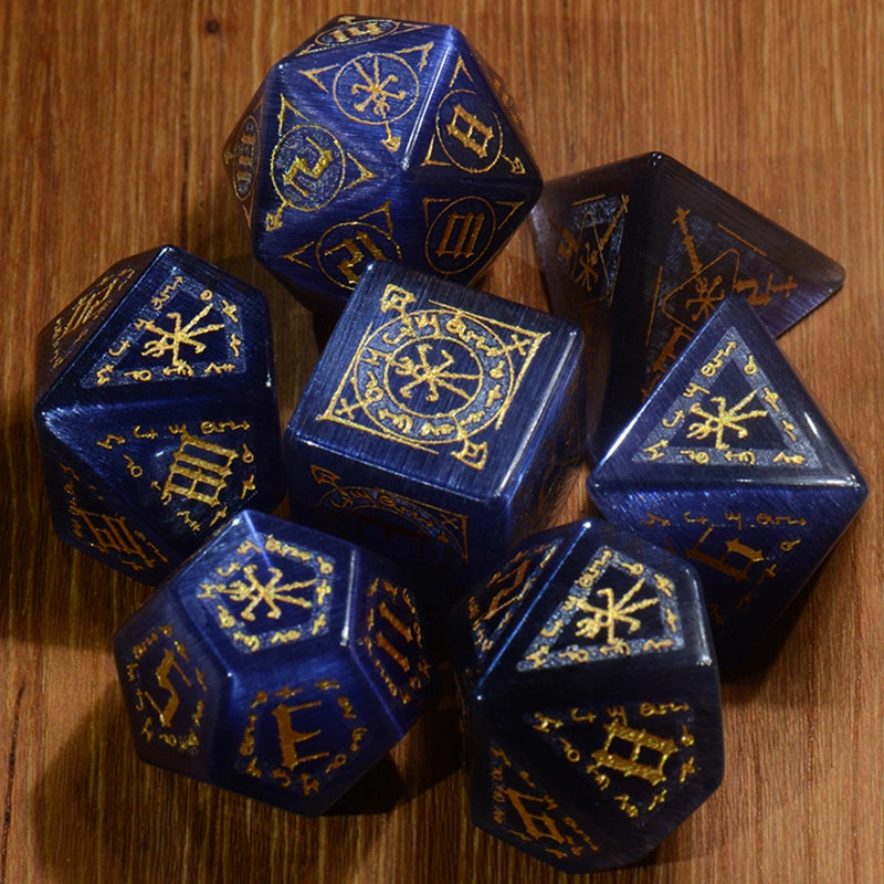 DragonStone D&D The Sign of Azathoth Blue Sandstone Dice