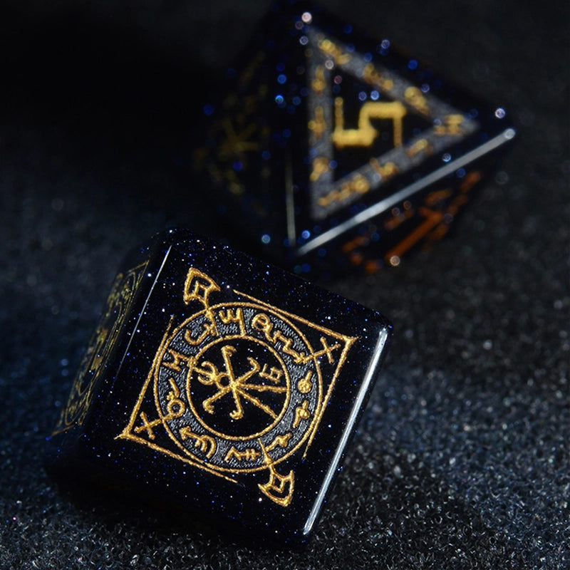 DragonStone D&D The Sign of Azathoth Blue Sandstone Dice