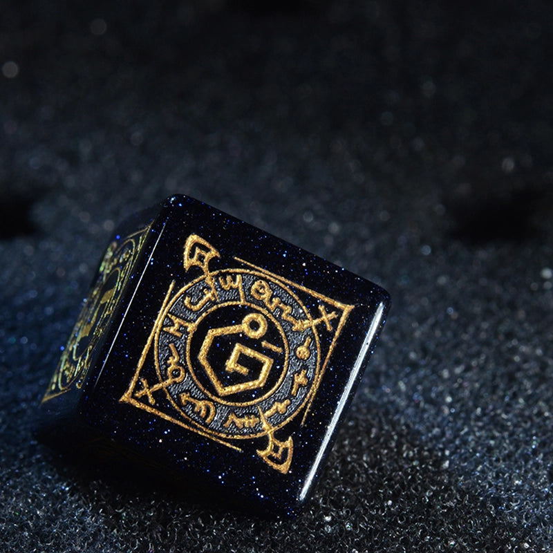 DragonStone D&D The Sign of Azathoth Blue Sandstone Dice