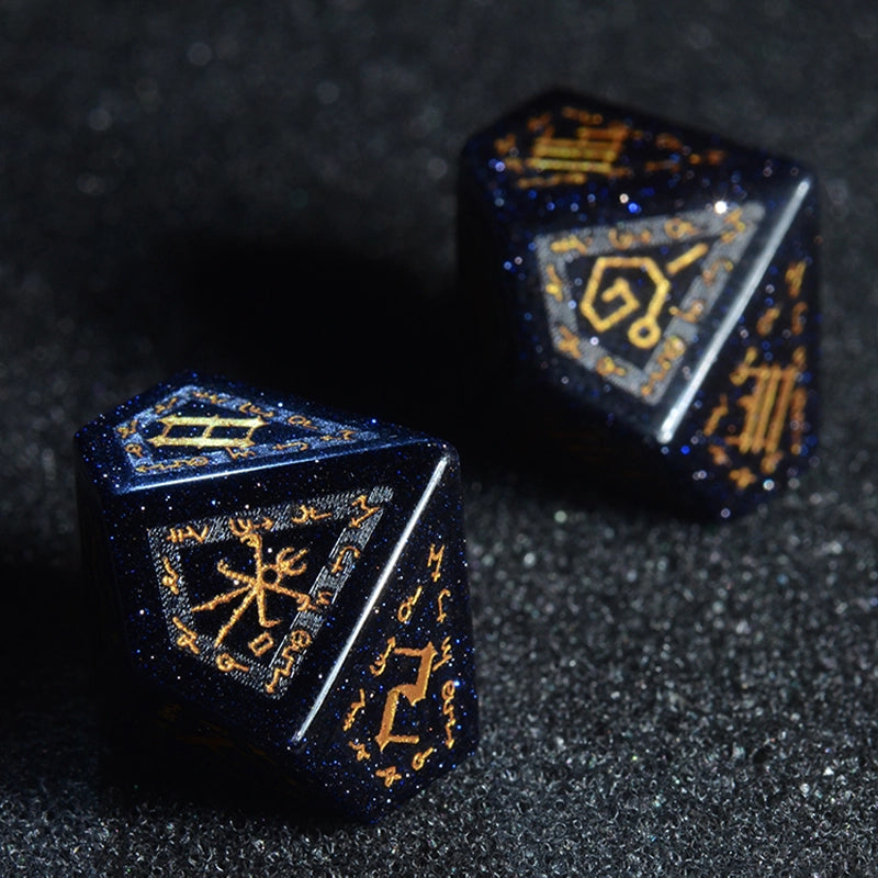 DragonStone D&D The Sign of Azathoth Blue Sandstone Dice