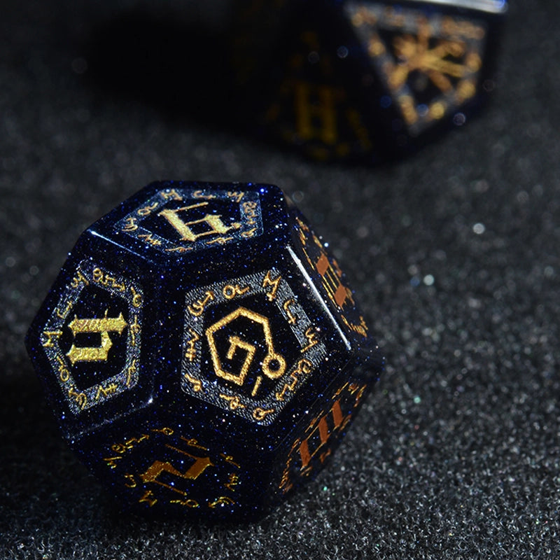 DragonStone D&D The Sign of Azathoth Blue Sandstone Dice