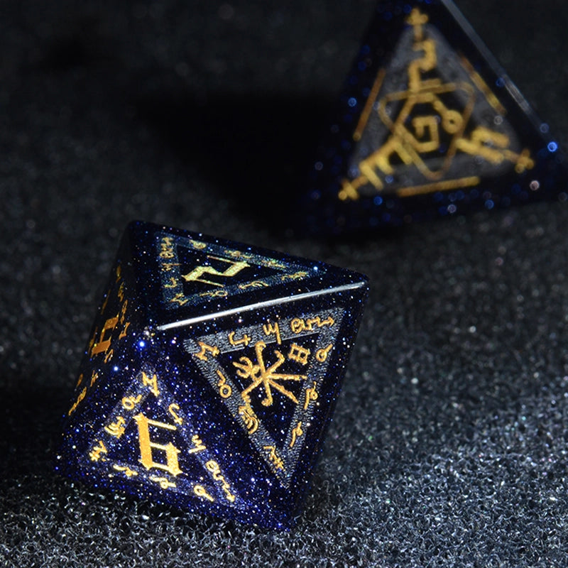 DragonStone D&D The Sign of Azathoth Blue Sandstone Dice