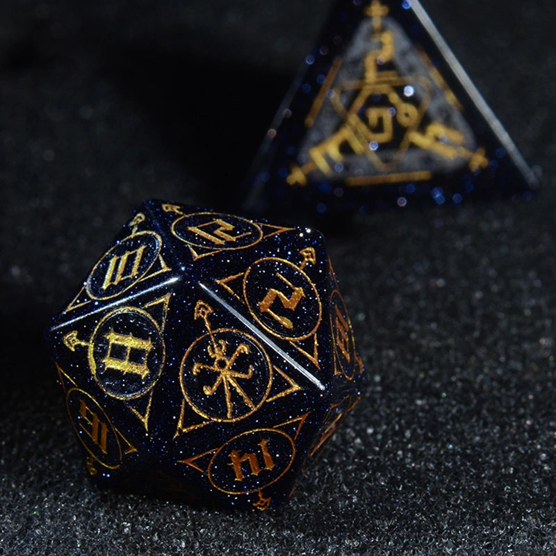 DragonStone D&D The Sign of Azathoth Blue Sandstone Dice