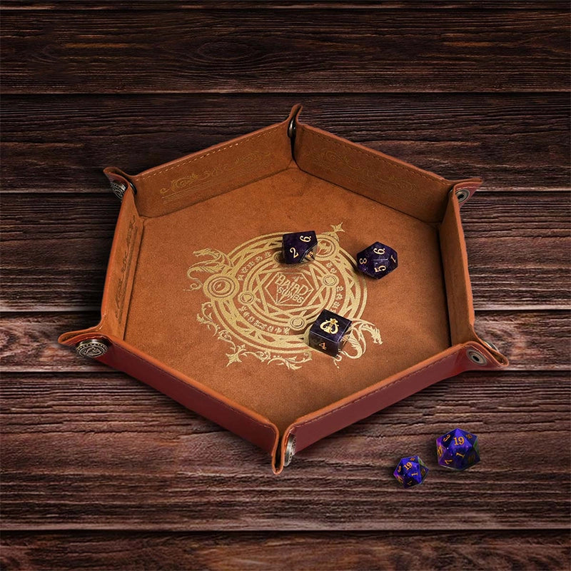 DragonStone D&D Bard's Song Leather Dice Tray