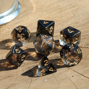 DragonStone D&D Black Clear Resin Dice Set