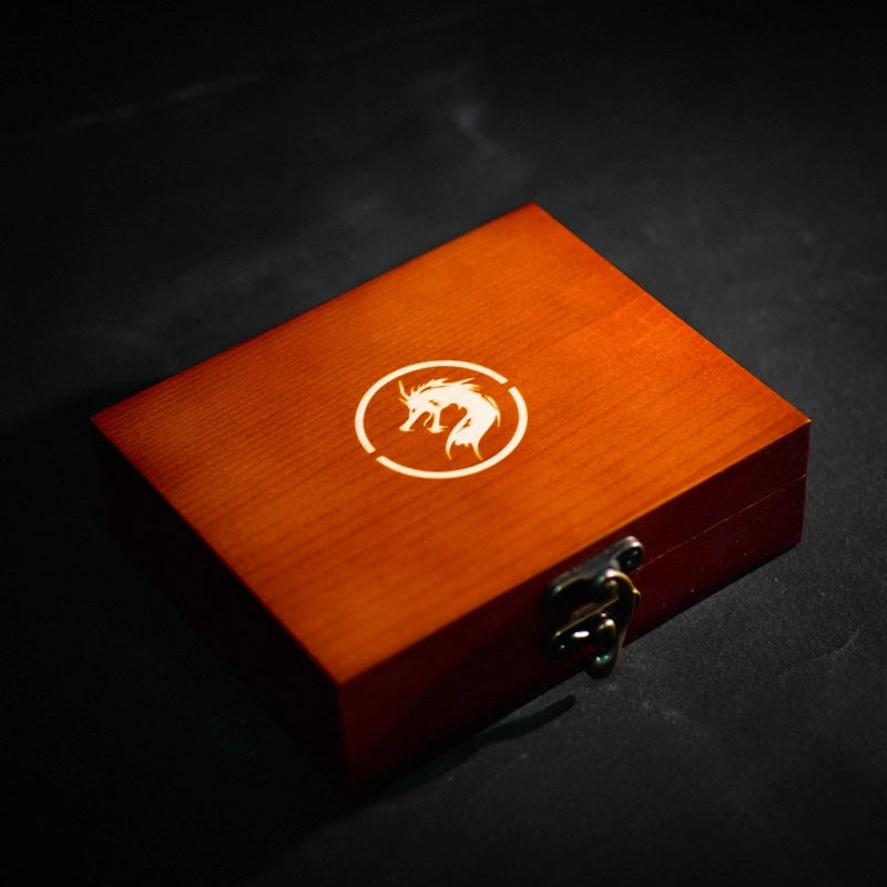 Vintage Wooden Dice Storage Box - DragonStone