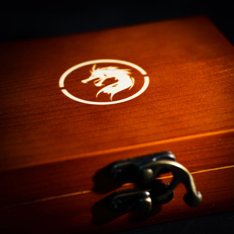 Vintage Wooden Dice Storage Box - DragonStone