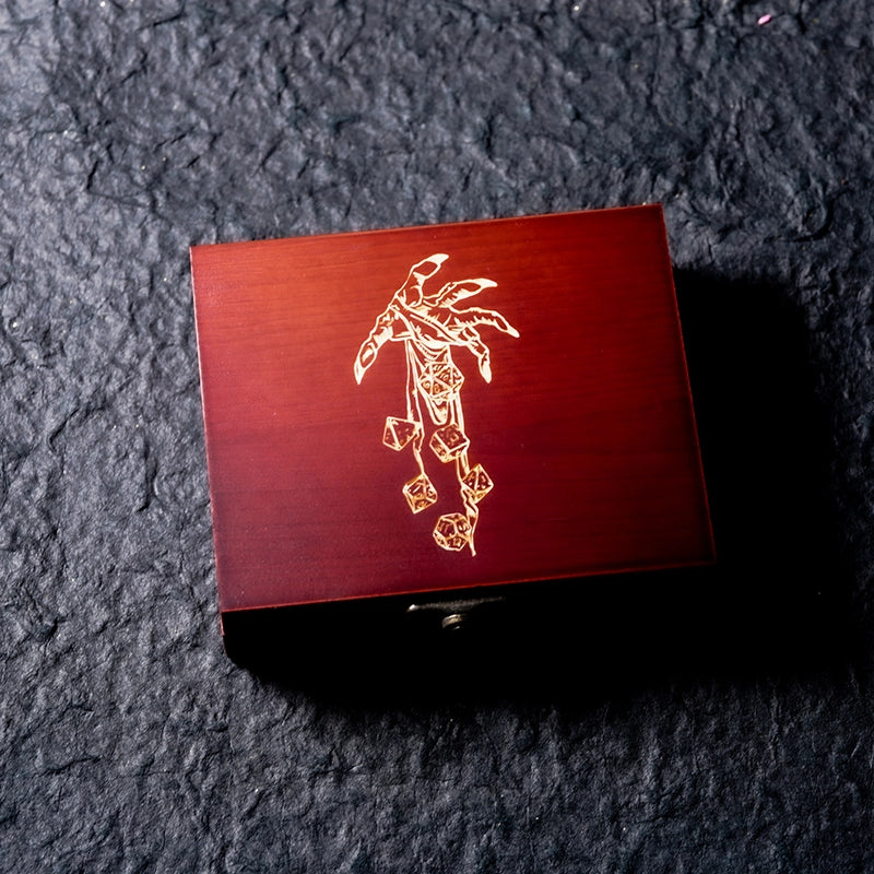 Vintage Wooden Dice Storage Box - DragonStone