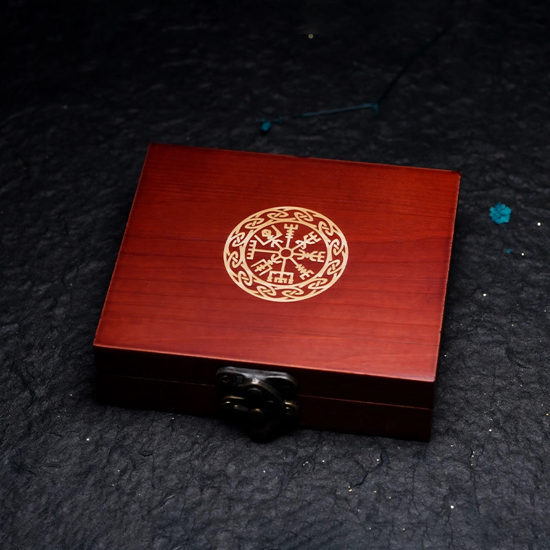 Vintage Wooden Dice Storage Box - DragonStone