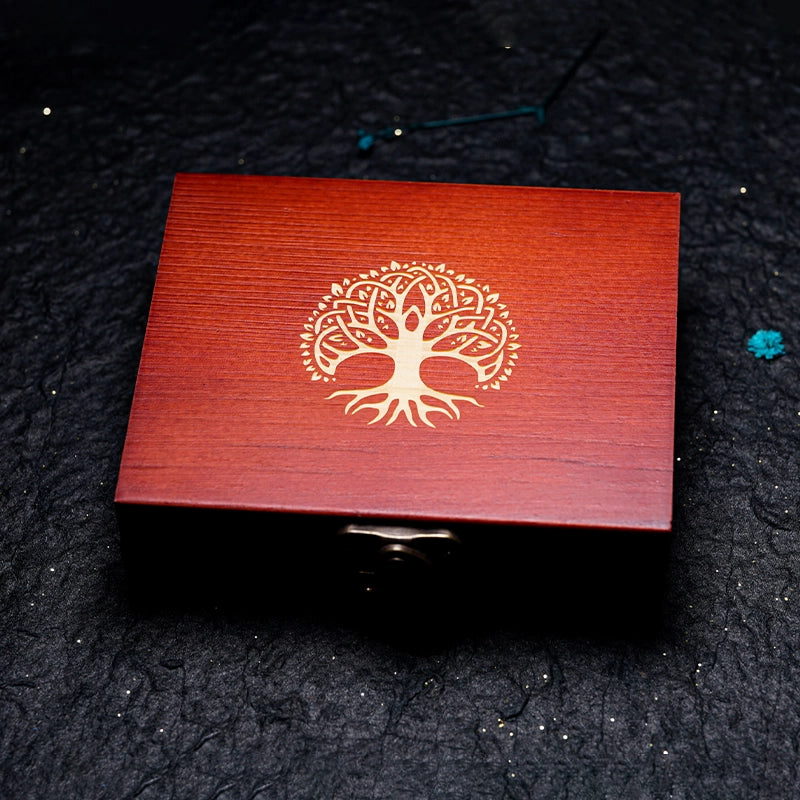 Vintage Wooden Dice Storage Box - DragonStone