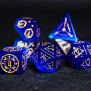 Celestial Palace · Oath of Wisdom · Royal Blue Cat’s Eye Dice Set