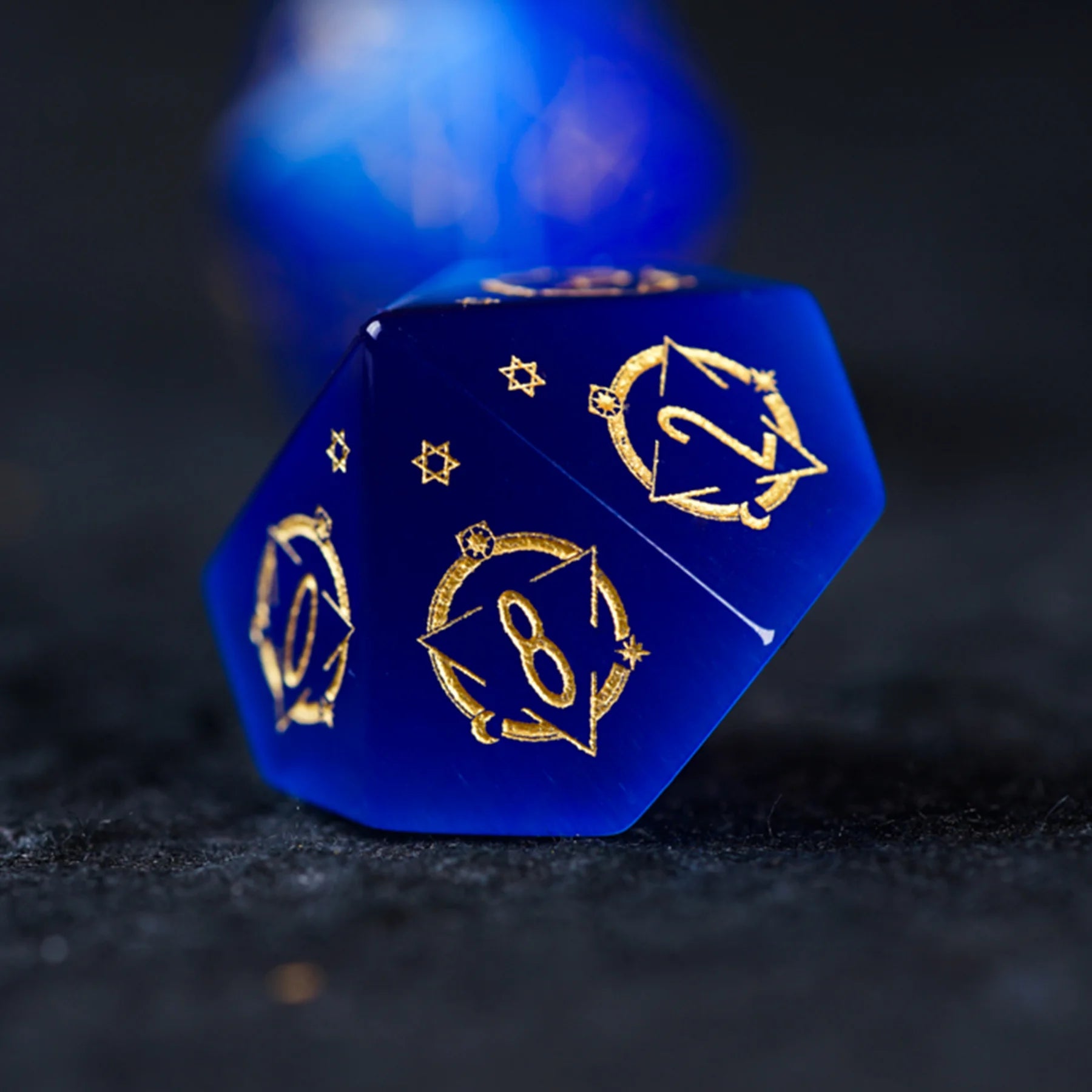 Celestial Palace · Oath of Wisdom · Royal Blue Cat’s Eye Dice Set