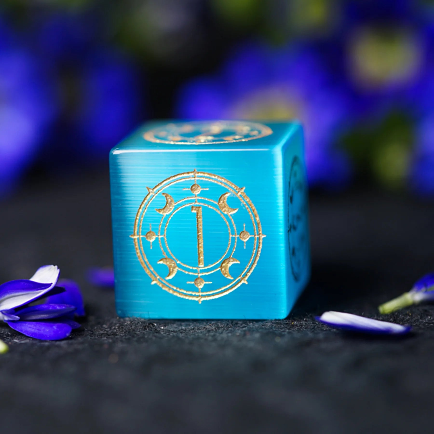 Celestial Palace · Song of the Sirens · Aquamarine Cat’s Eye Dice Set