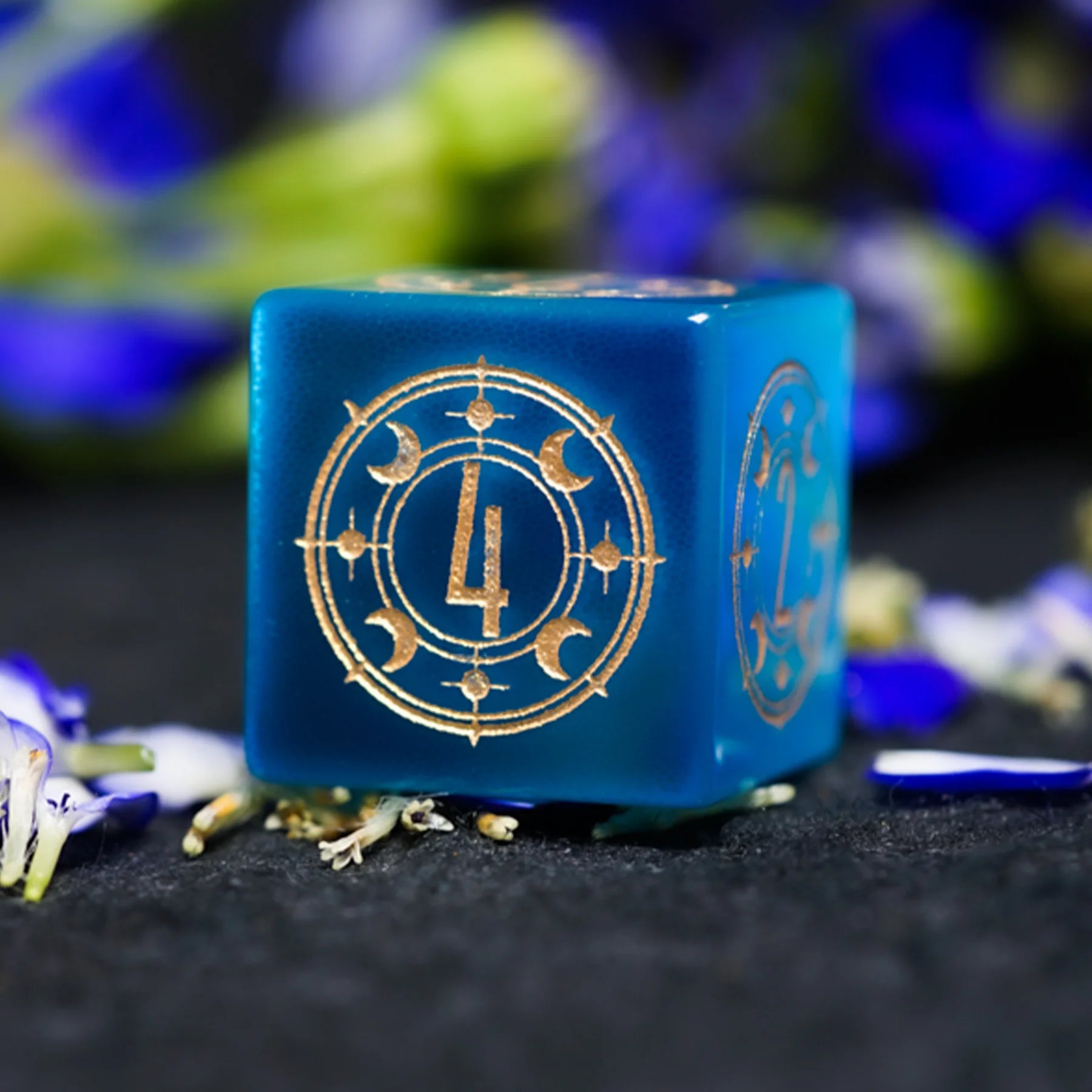 Celestial Palace · Song of the Sirens · Aquamarine Cat’s Eye Dice Set