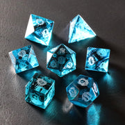 DragonStone D&D Abyssal Eye Sea Blue Zircon Dice Set