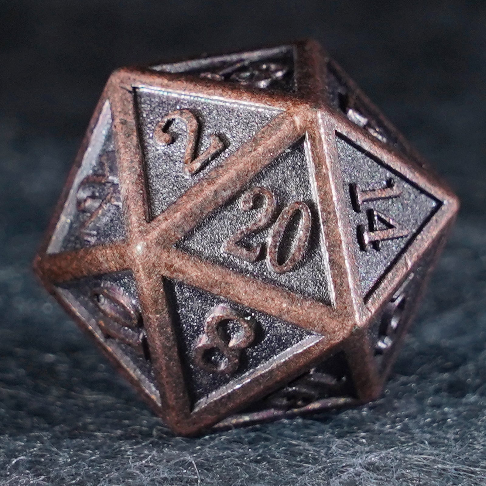 DragonStone D&D Battle-Worn Classic Aged Copper Dice Set