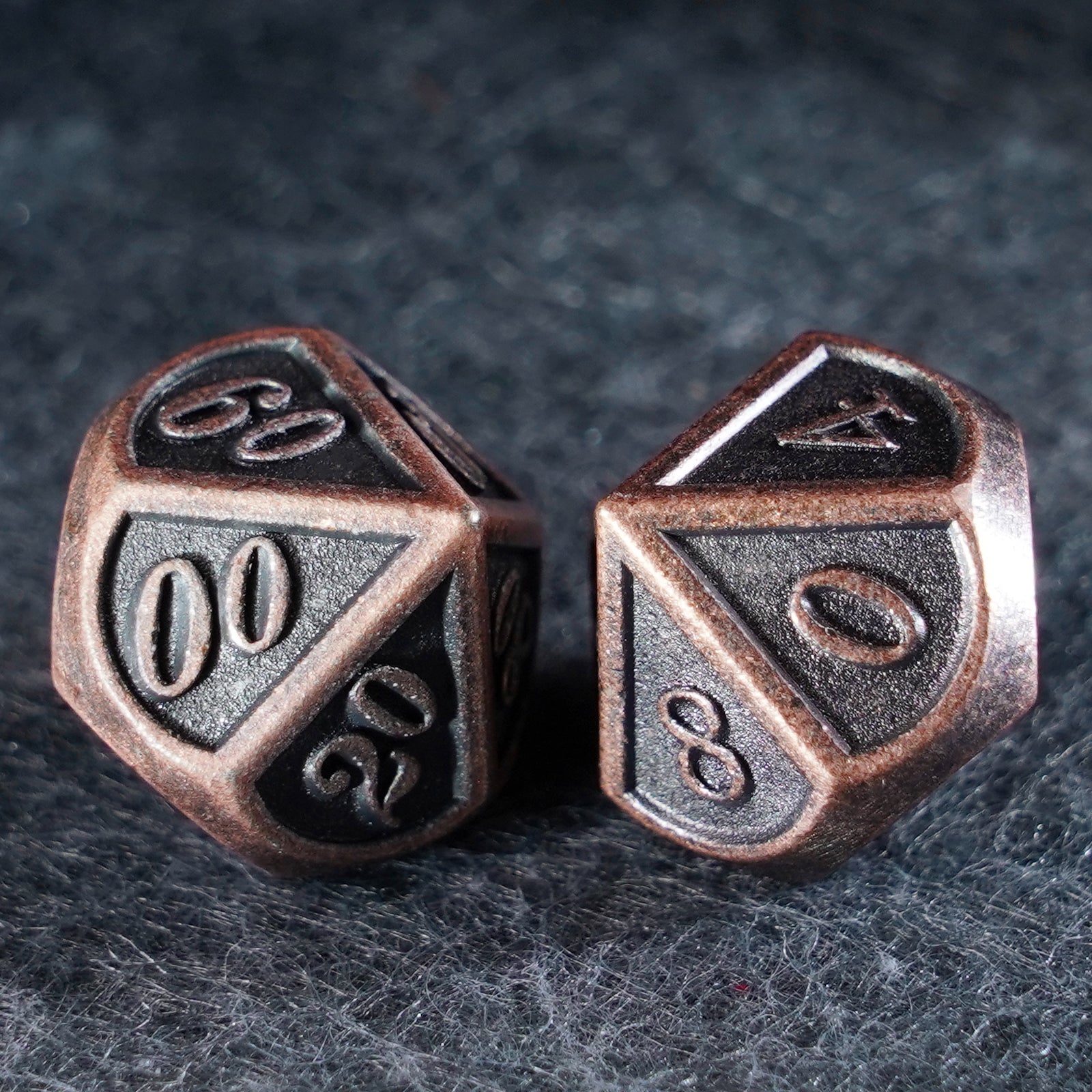 DragonStone D&D Battle-Worn Classic Aged Copper Dice Set