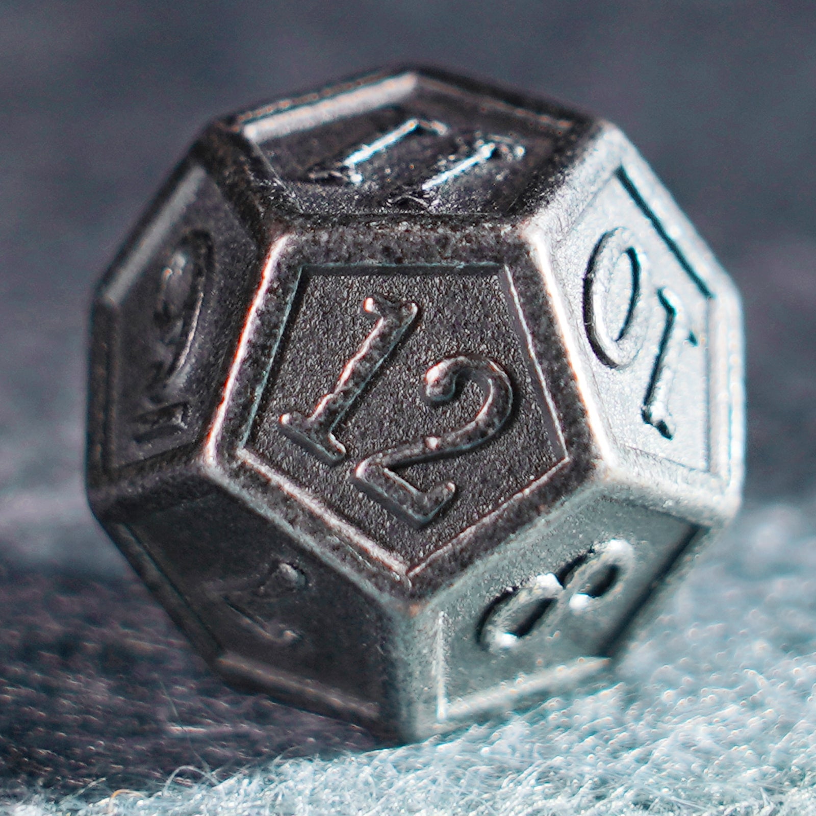 DragonStone D&D Battle-Worn Classic Aged Silver Metal Dice Set